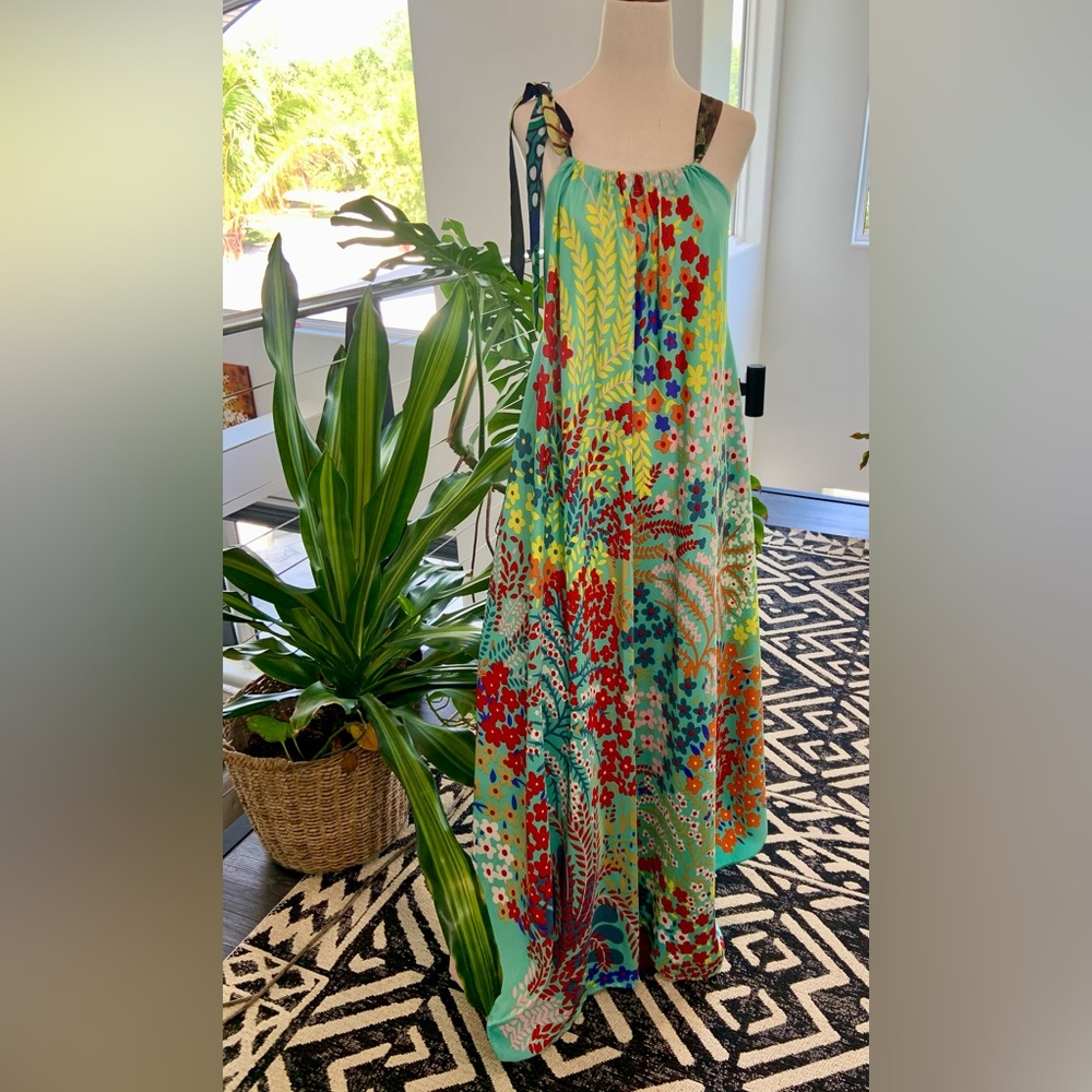 Maxi Halter Waterfall Dress